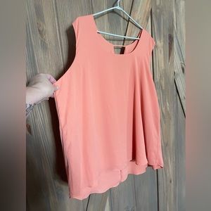 Ladies 2x peach no sleeve blouse